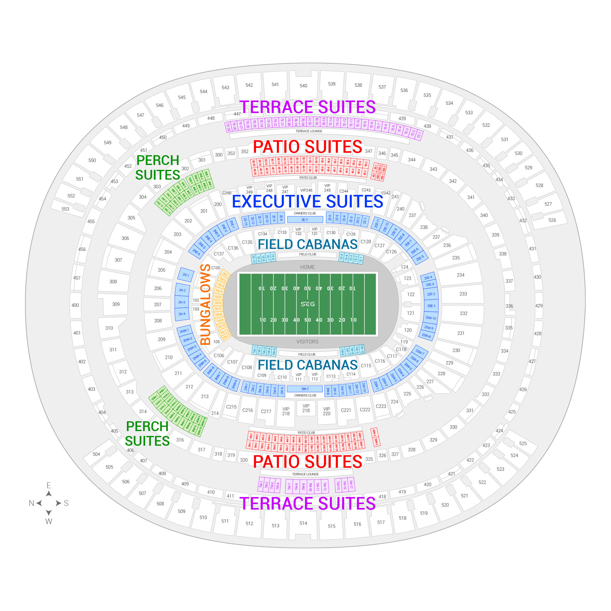 Super Bowl LXI suite map