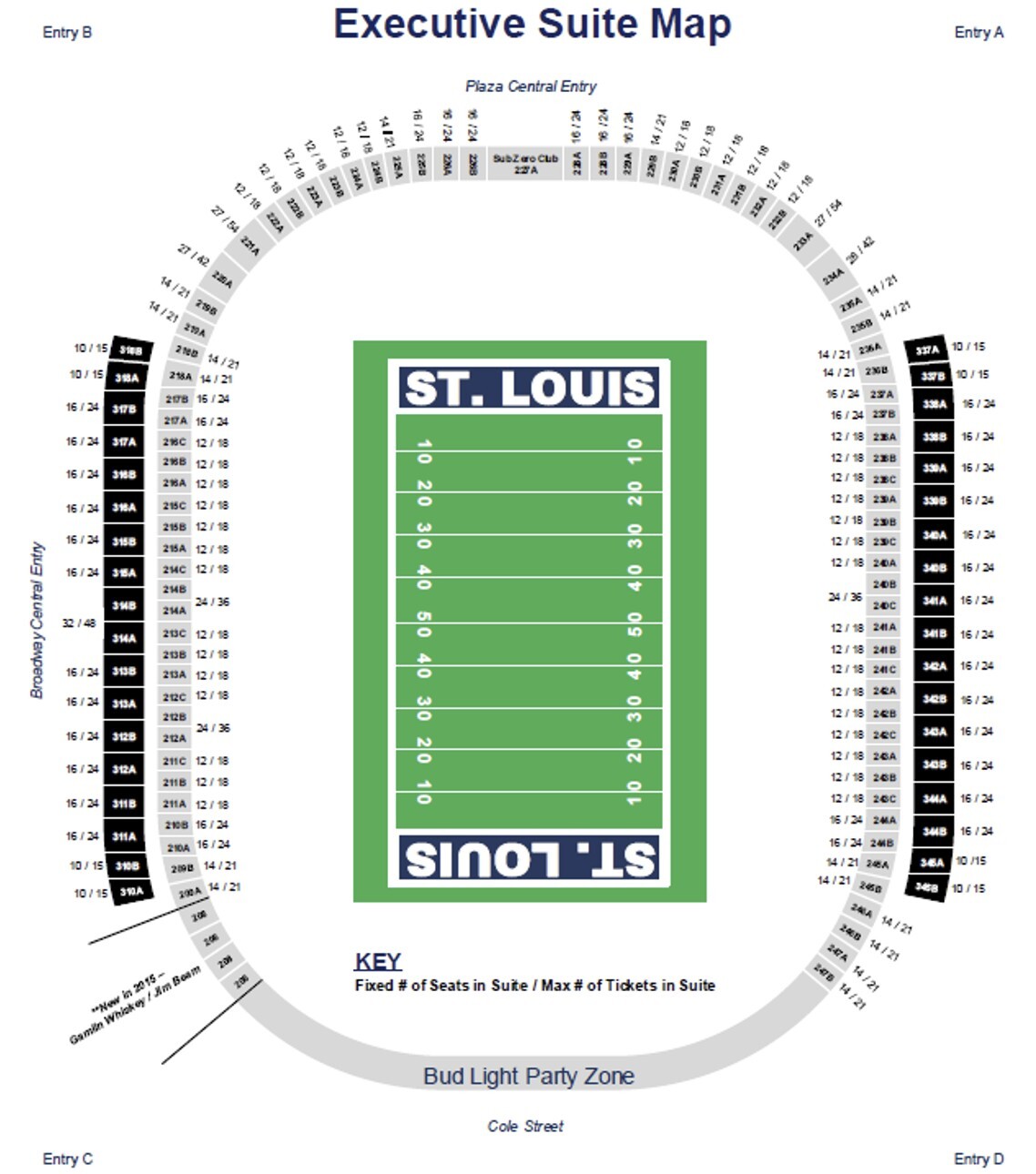 The Dome at America's Center Suite Map