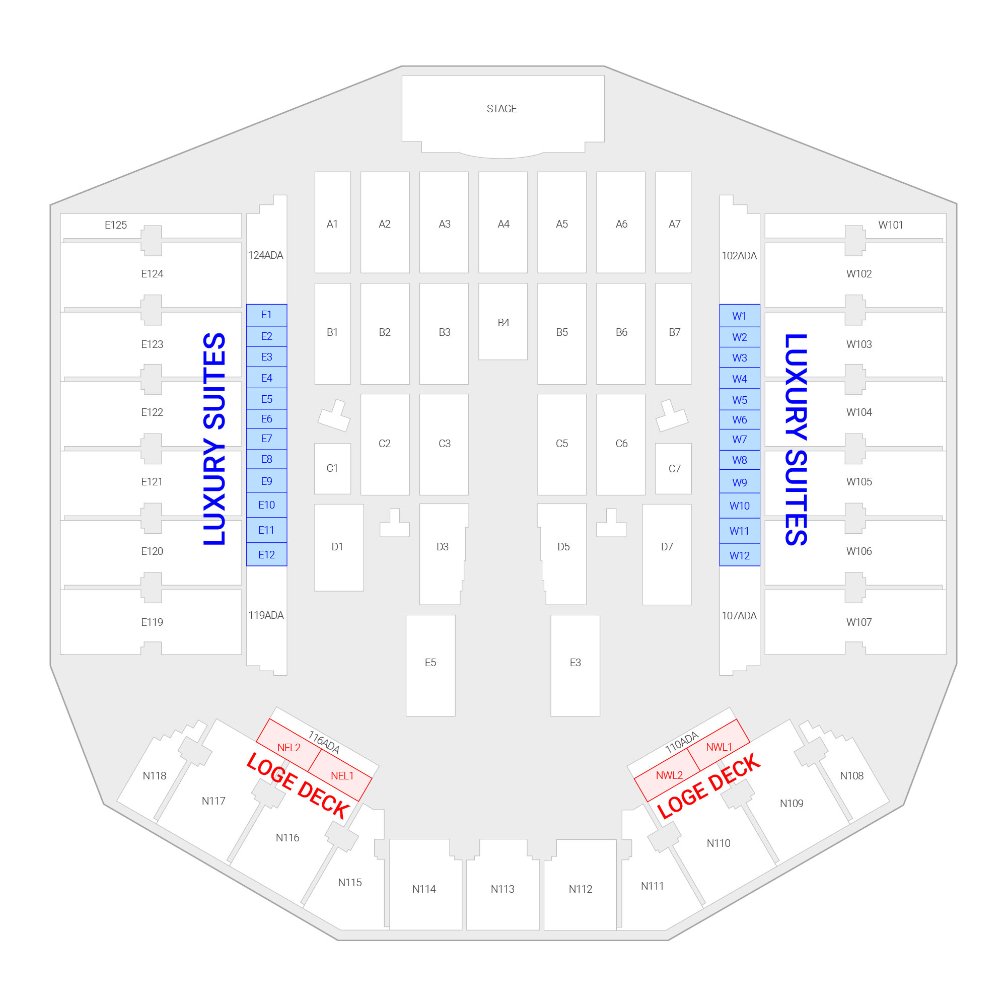 Rogers Stadium Suite Map