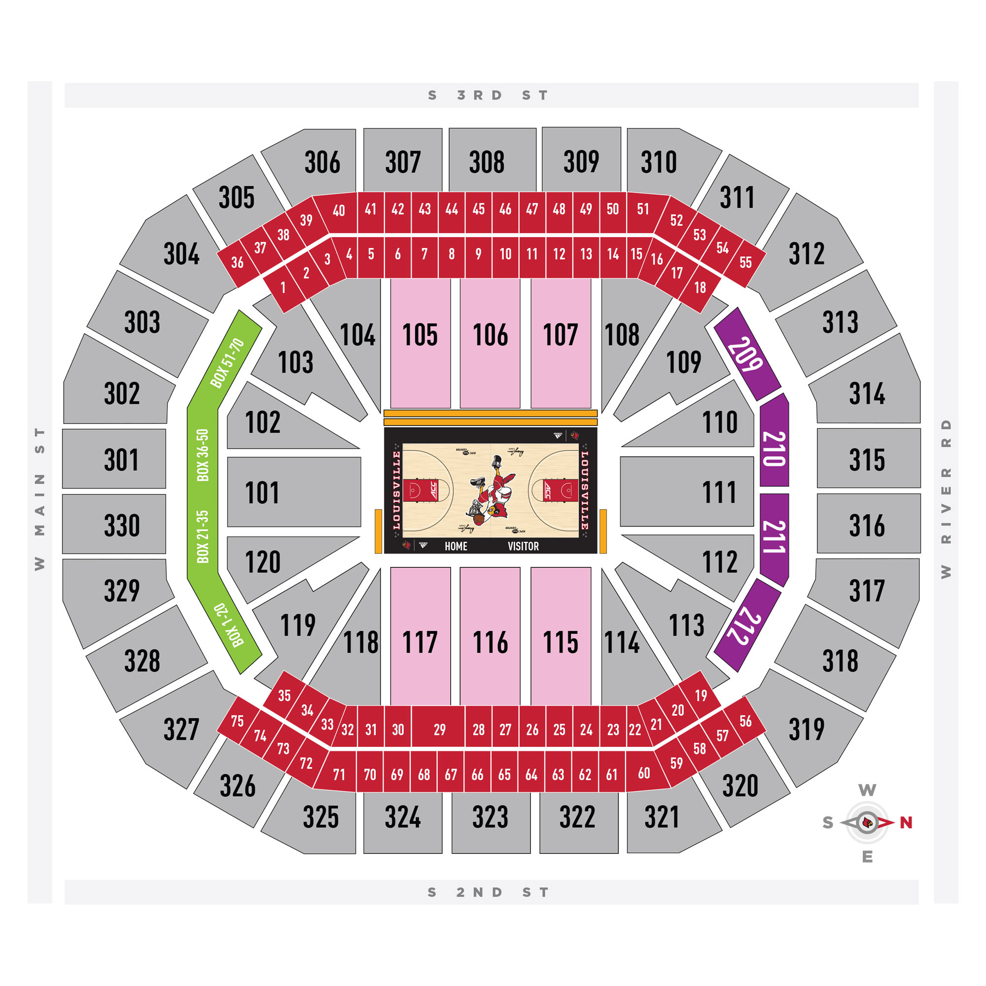 KFC Yum! Center Suite Map